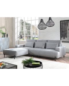 Corner Sofa Light Grey On Metal Legs