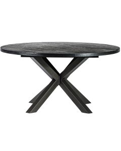 Table à Diner Ronde Noir Piètement Métal (ø 150cm)