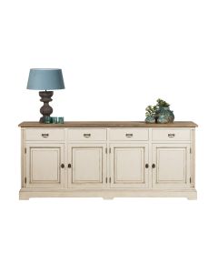 Sideboard 4 Doors And 4 Drawer Old White Finish