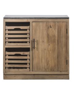 Meuble De Cuisine Pin Nature 1 Porte 2 Tiroirs