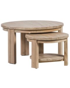 Set Tables Basses 2 Pièces En Bois De Teck