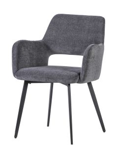 Armchair With Open Back In Gray Upholstery - Per 2